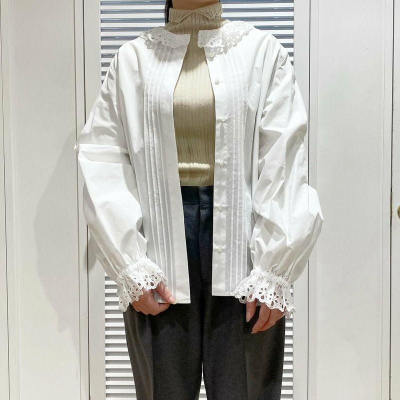 シンゾーン  完売 サイドタイブラウス シンゾーン Shinzone / レースカラーブラウス 24SMSBL06 / シャツ ブラウス