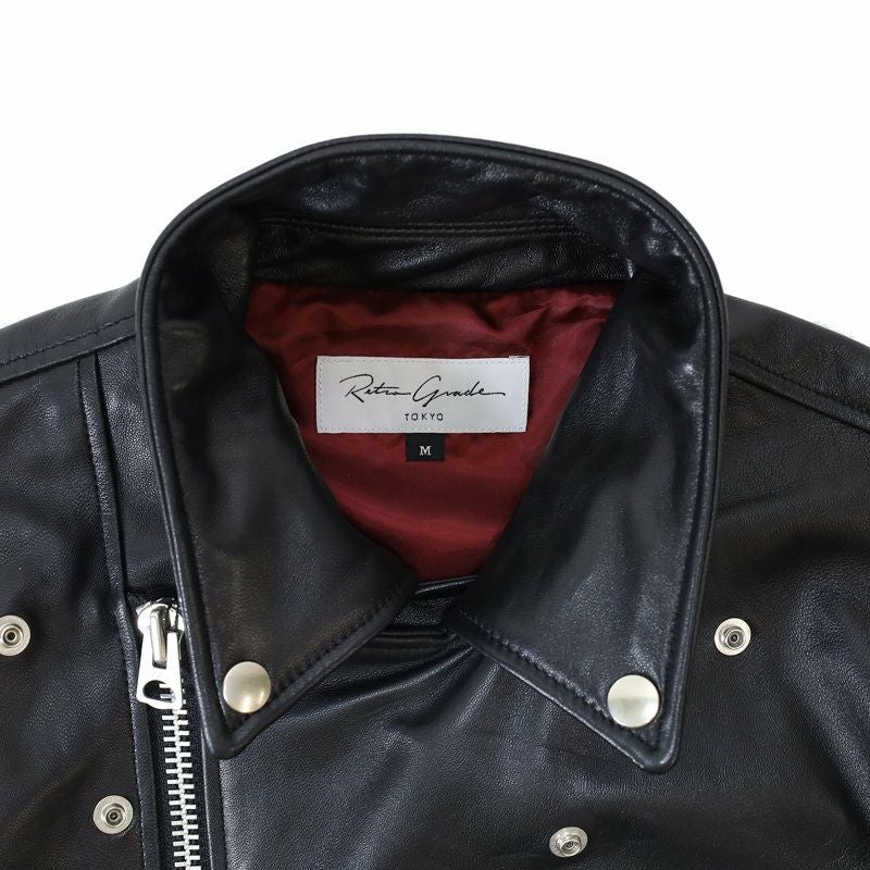 レトログレード ラムレザージャケット ダブルジップ Retro Grade（レトログレード） Double Riders 09 BLACK×(ZIP)SILVER
