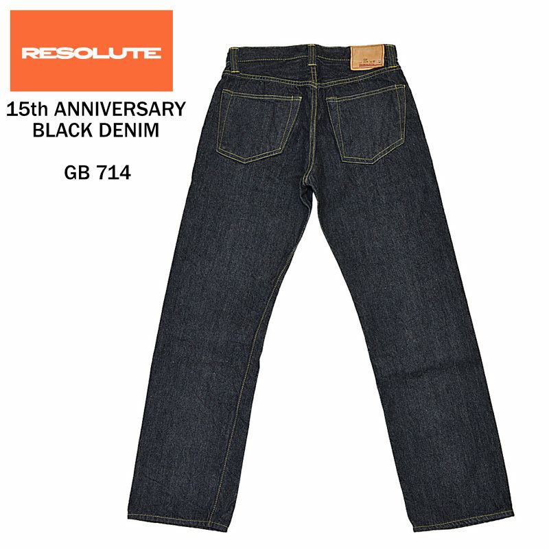 RESOLUTE リゾルト Lot712 大きいサイズ W34 セルビッジデニム RESOLUTE（リゾルト） ワンウォッシュデニム 712 デニムパンツ W26