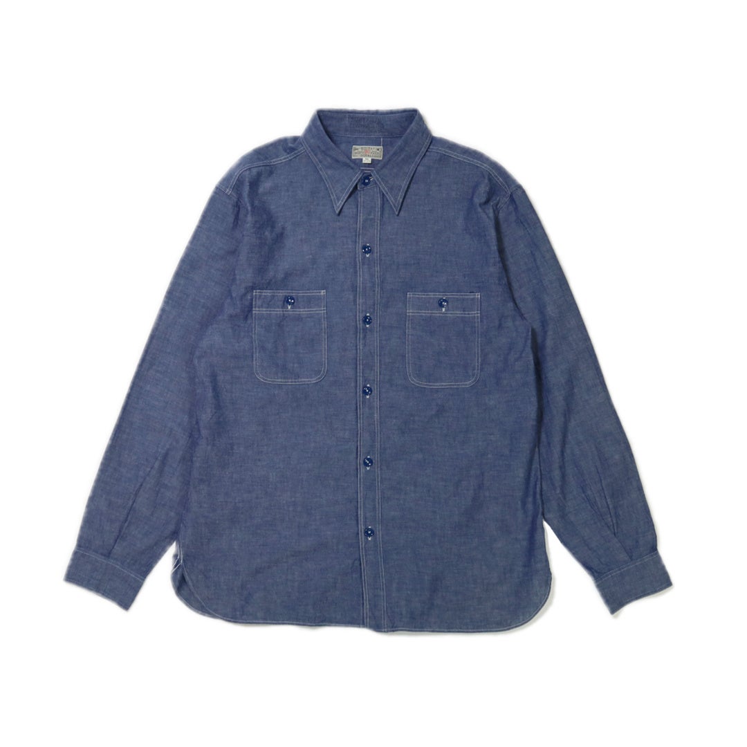 メンズ/BUZZRICKSONS【バズリクソンズ】BR25995ブルーシャンブレーワークシャツBLUECHAMBRAYWORKSHIRTS【正規取扱】2023春夏