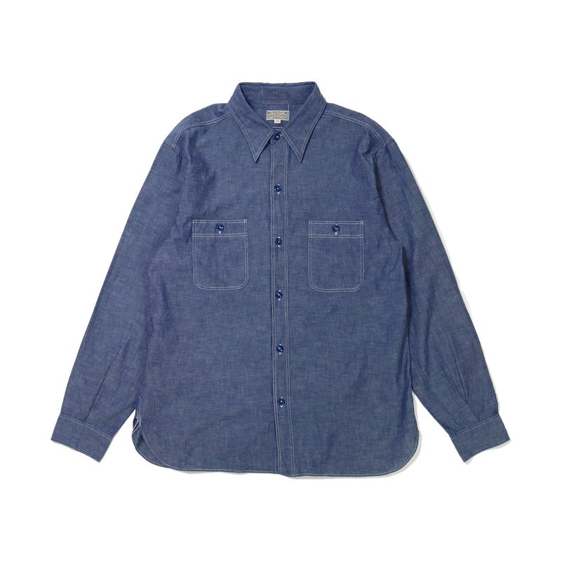 メンズ/BUZZRICKSONS【バズリクソンズ】BR25995ブルーシャンブレーワークシャツBLUECHAMBRAYWORKSHIRTS【正規取扱】2023春夏