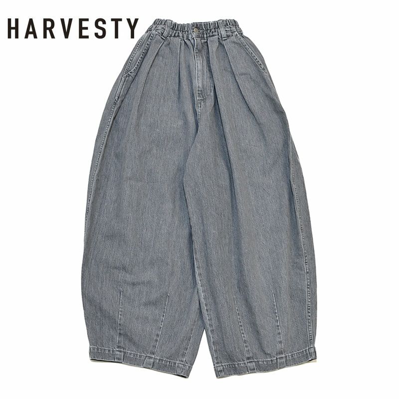 ハーベスティ HARVESTY/ブラックデニム サーカスパンツ グレー ハーベスティ HARVESTY/ブラックデニム サーカスパンツ グレー