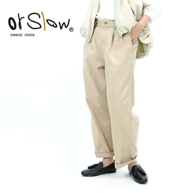 オアスロウ orSlow/2タック ワイド トラウザー チノパンツ TWO TUCK
