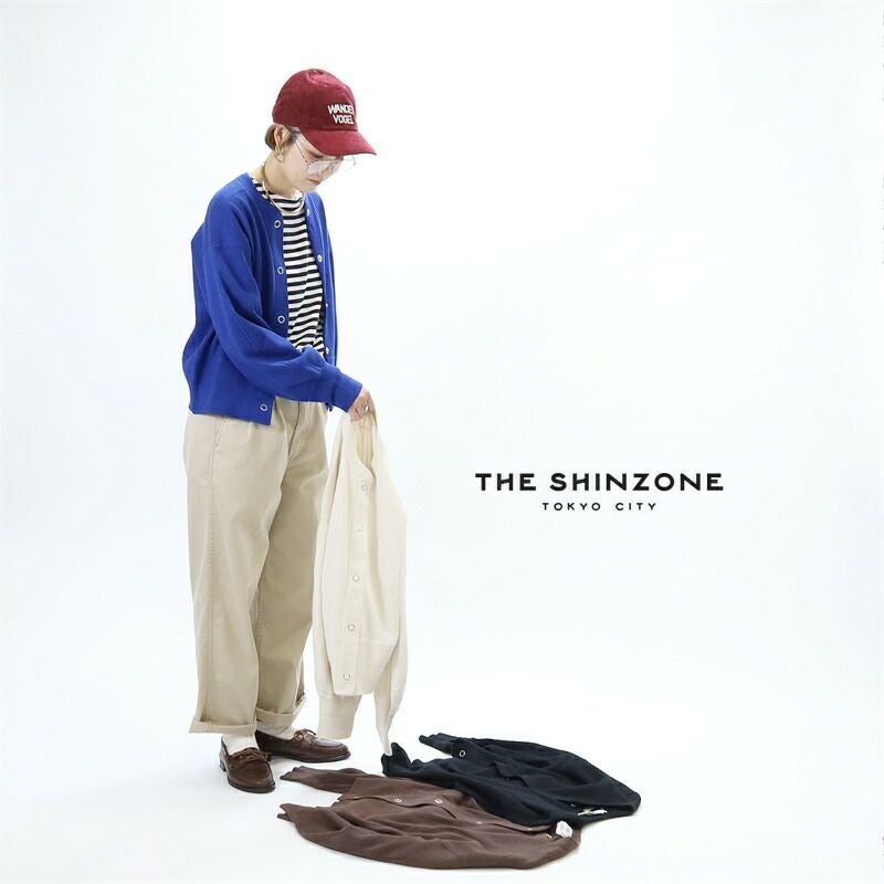 【美品】☆シンゾーン☆ ボーダーケープリンカーディガン THE SHINZONEのケープリンカーディガン【STANDARD BOOK 2024Spring