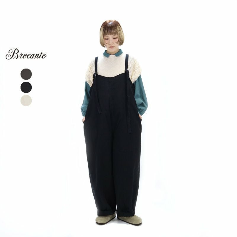 ★コーデSET goaチュニック×アメリカンラグシーサロペット★ ESICA/エシカ][SET]ラッフルカラーブラウス+デニムカーゴサロペット
