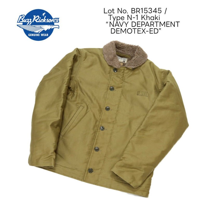 Ya2/バズリクソンズBUZZRICKSONS/デッキジャケット/TypeN-1Khaki“NAVYDEPARTMENTDEMOTEX-ED”/BR15345/メンズ【正規取扱】