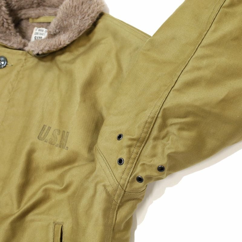 Ya2/バズリクソンズBUZZRICKSONS/デッキジャケット/TypeN-1Khaki“NAVYDEPARTMENTDEMOTEX-ED”/BR15345/メンズ【正規取扱】
