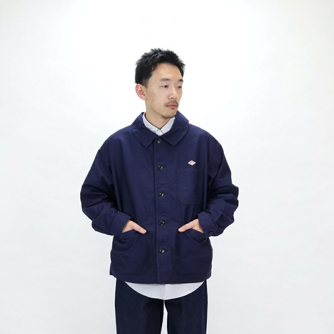 美品 DANTON ダントン カバーオール コットン ジャケット 濃紺 Lサイズ ◇DANTON(ダントン) WOOL LIGHT PILE COVERALLS JACKET ウールライト