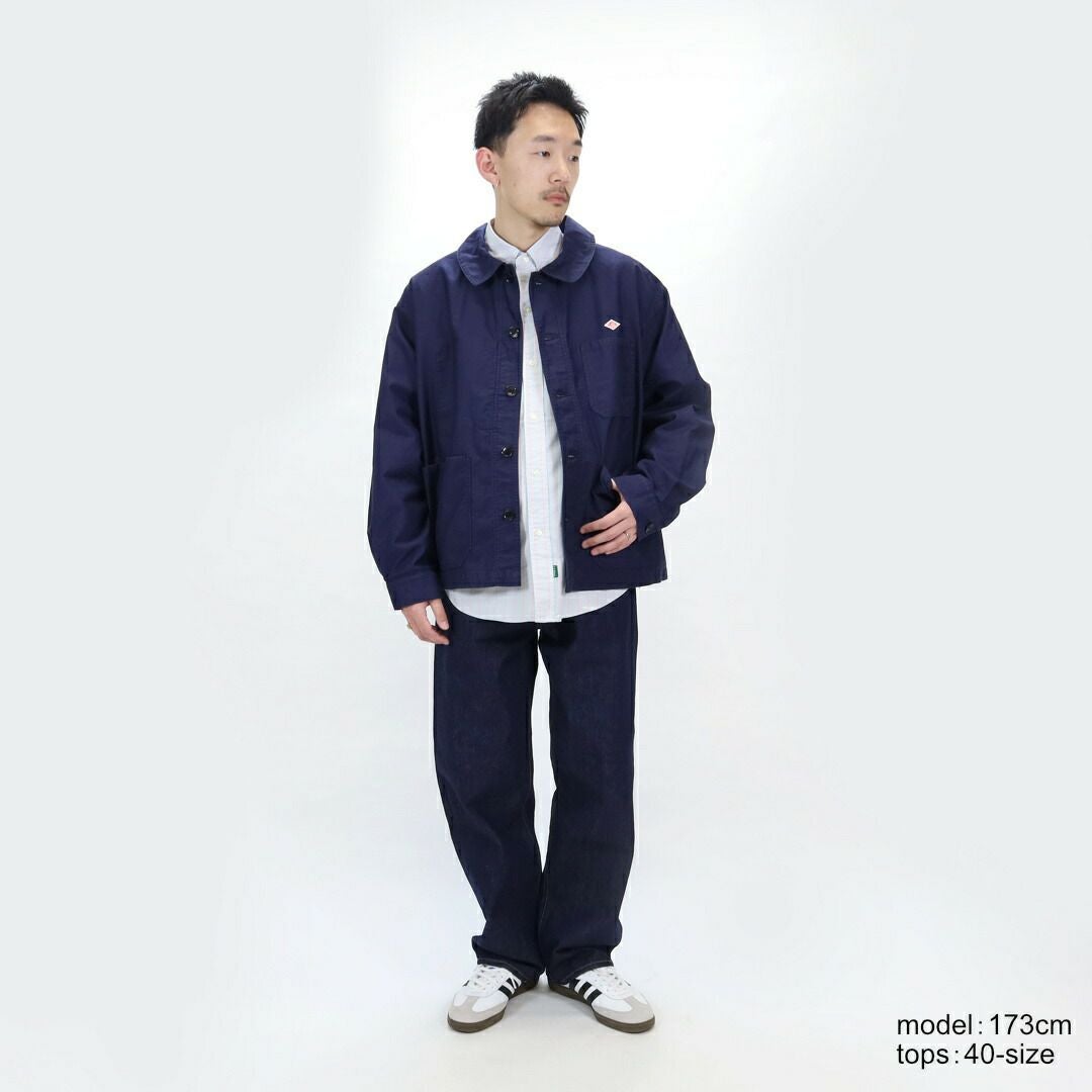美品 DANTON ダントン カバーオール コットン ジャケット 濃紺 Lサイズ ◇DANTON(ダントン) WOOL LIGHT PILE COVERALLS JACKET ウールライト