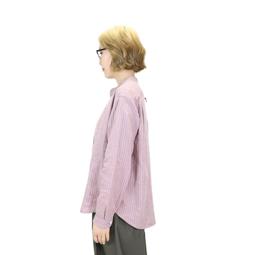 ダントン DANTON/リネン ストライプ バンドカラーシャツ DT-B0279 LCT
