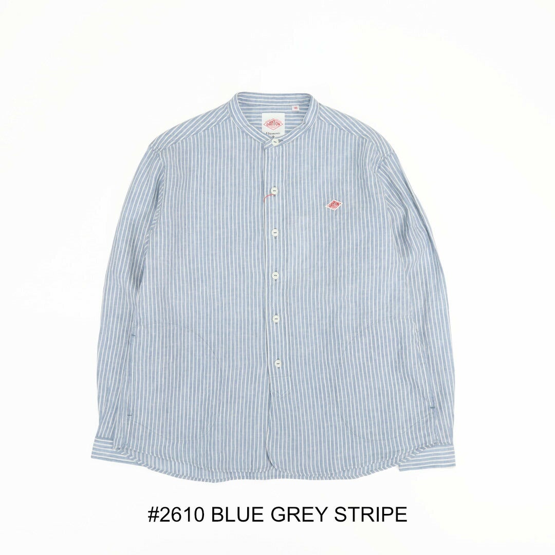 ダントン DANTON/リネン ストライプ バンドカラーシャツ DT-B0279 LCT