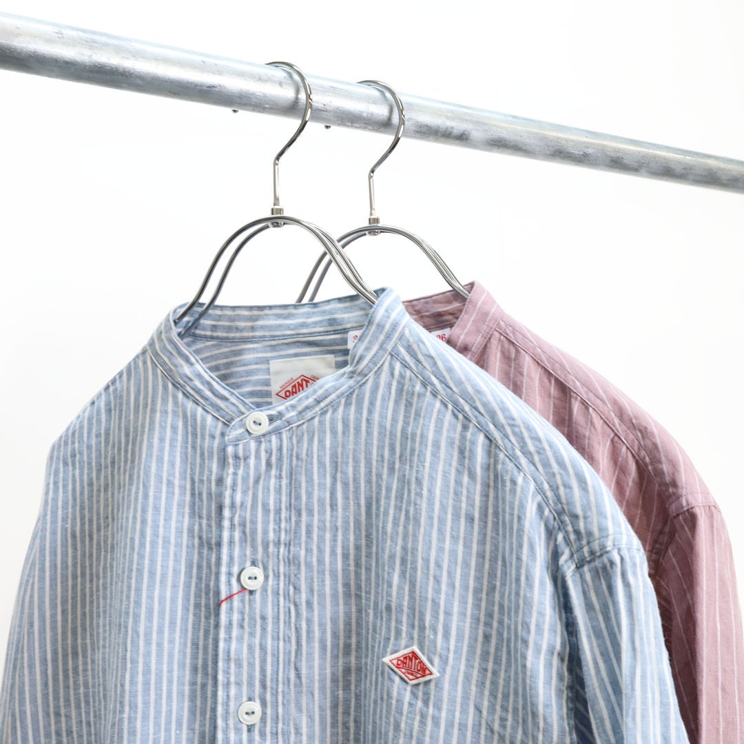 ダントン DANTON/リネン ストライプ バンドカラーシャツ DT-B0279 LCT