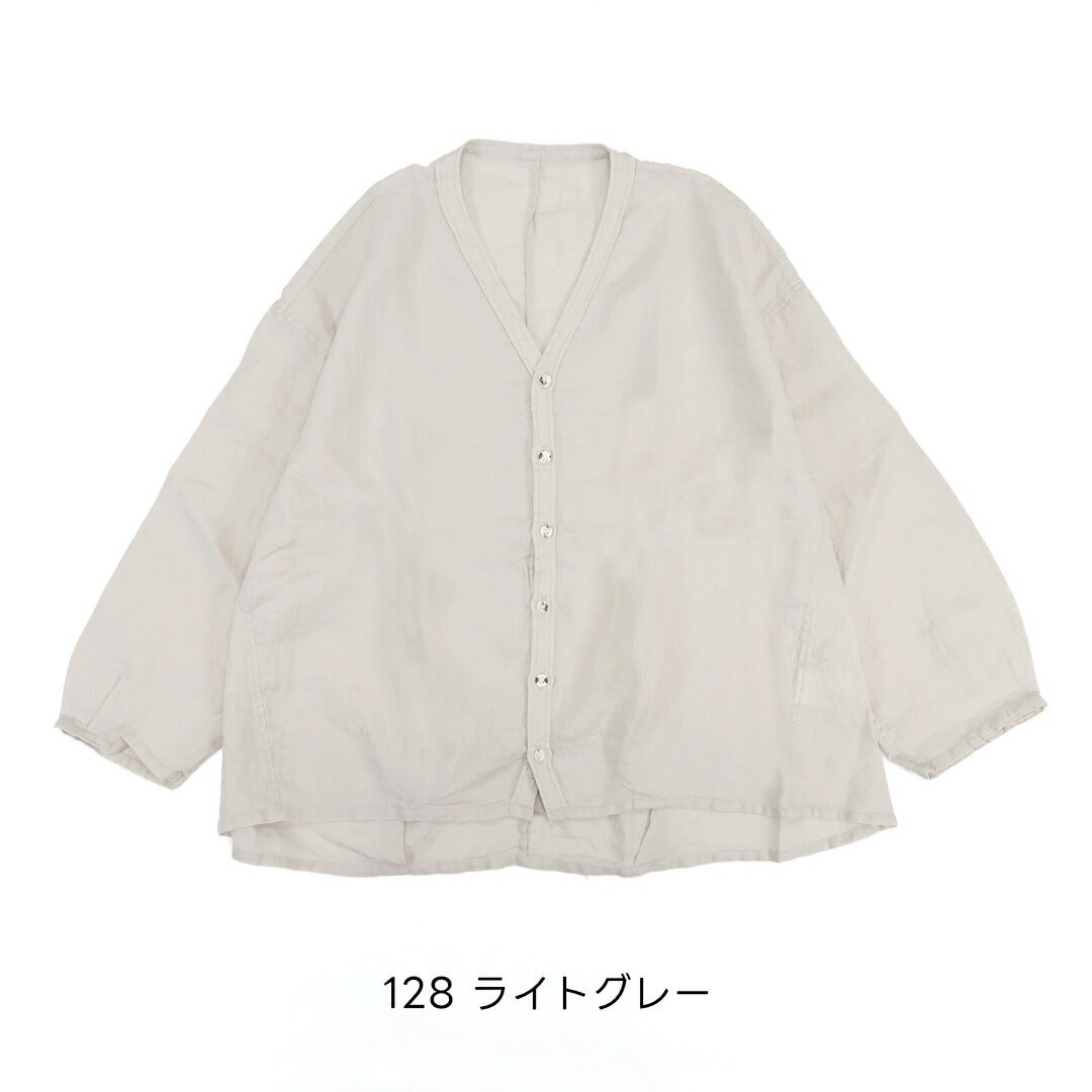 ブロカント Brocante/リネンキャンバス カルディガンシャツ 36-0347L