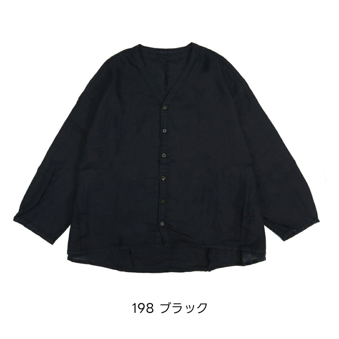 ブロカント Brocante/リネンキャンバス カルディガンシャツ 36-0347L
