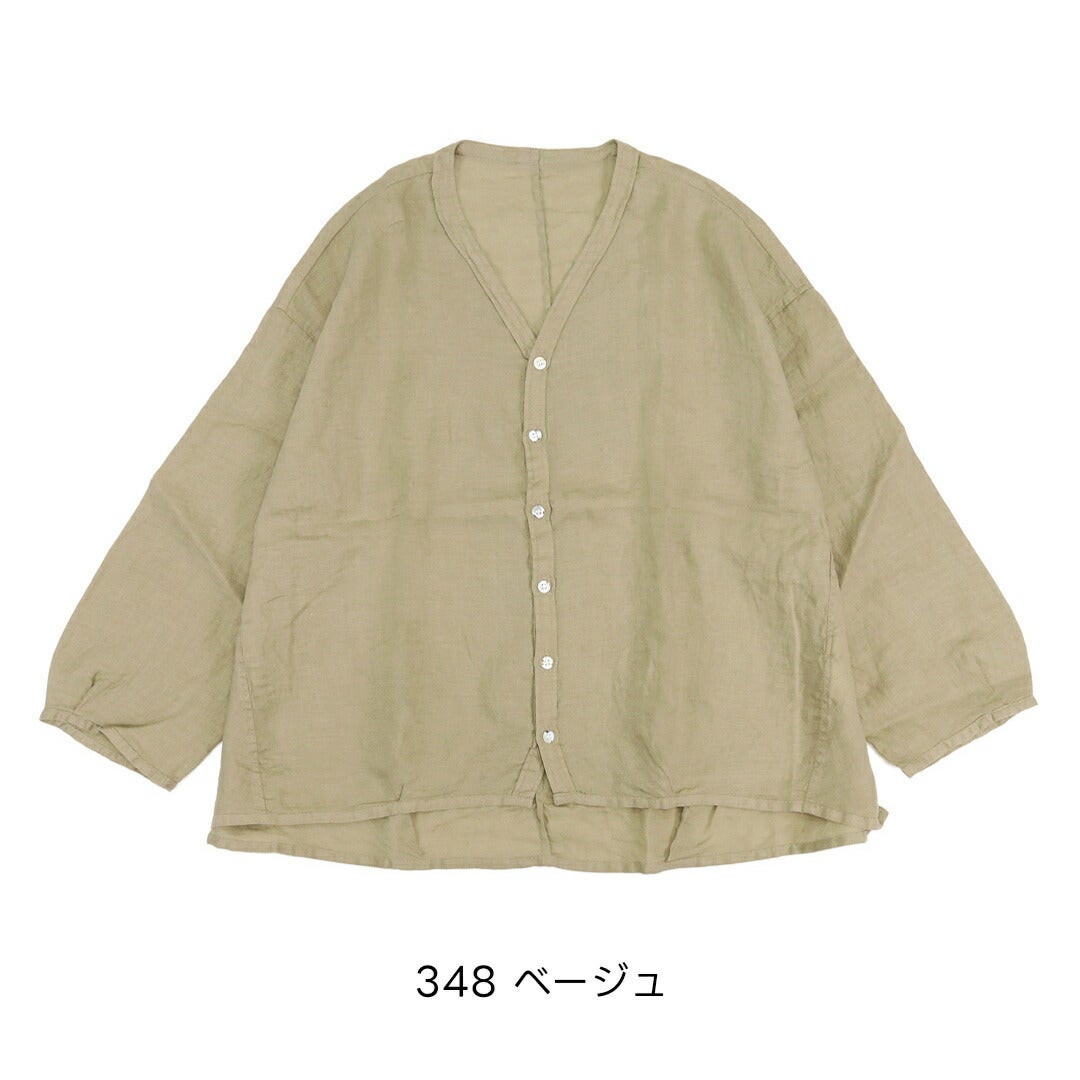 ブロカント Brocante/リネンキャンバス カルディガンシャツ 36-0347L