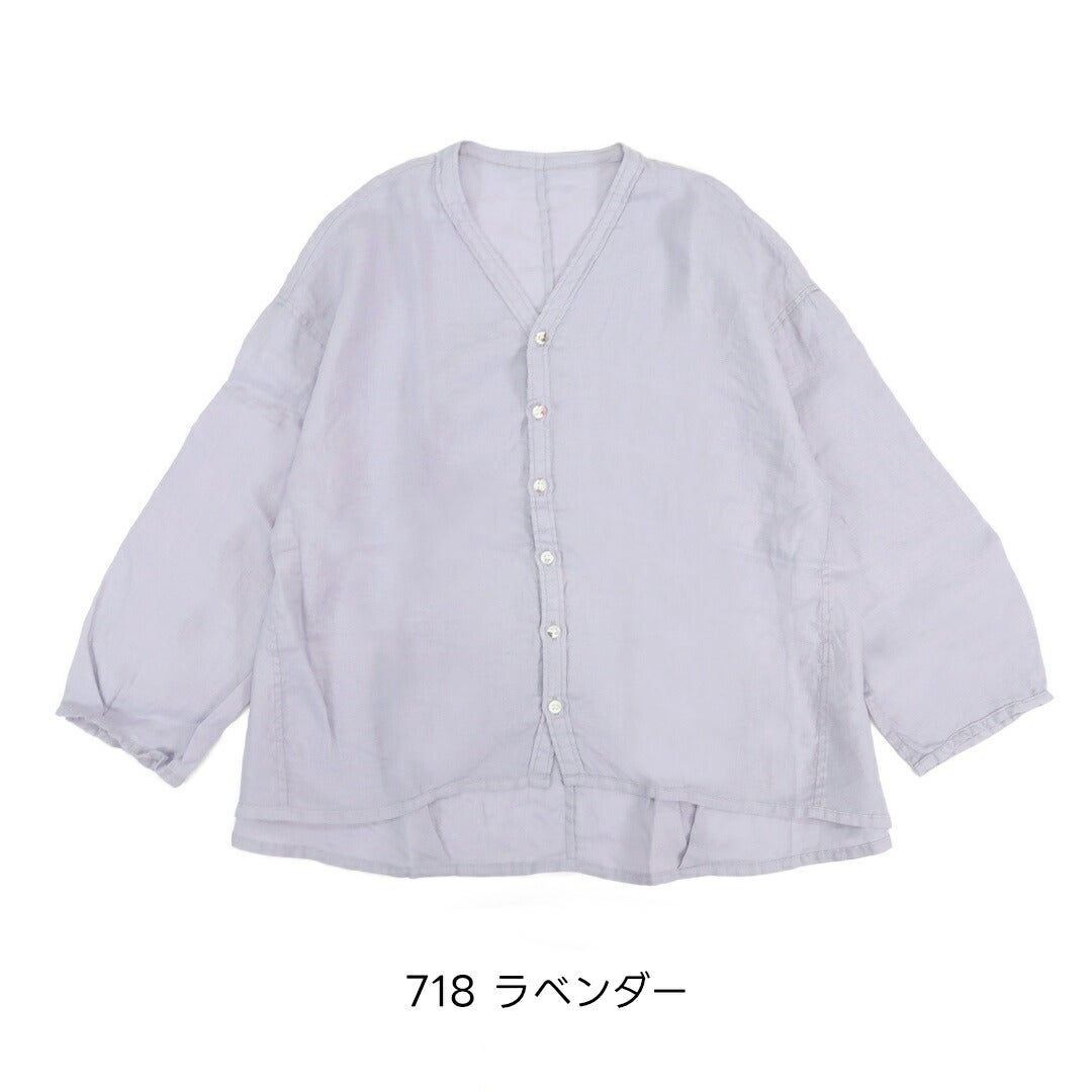 ブロカント Brocante/リネンキャンバス カルディガンシャツ 36-0347L