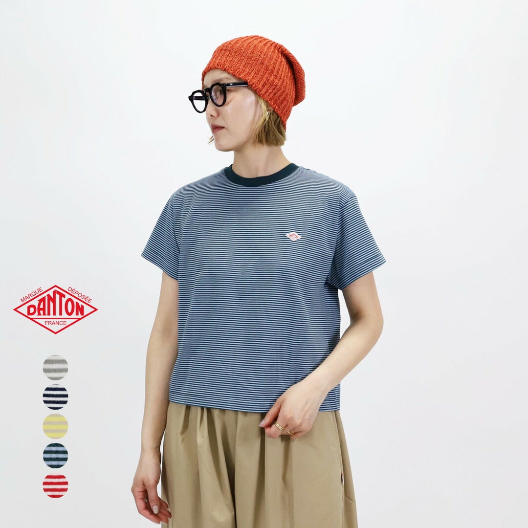 ダントン DANTON/ショート スリーブ クロップド Tシャツ ストライプ DT