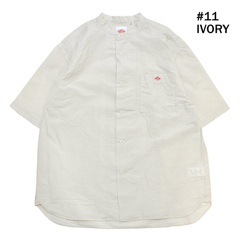 ダントン DANTON/コットンリネン ソリッド バンドカラーシャツ JD-3788