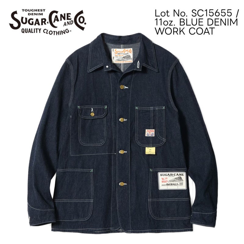 Ya2/シュガーケーンSUGARCANE/カバーオール/11oz.ブルーデニムワークコート/SC15655/メンズ【正規取扱】