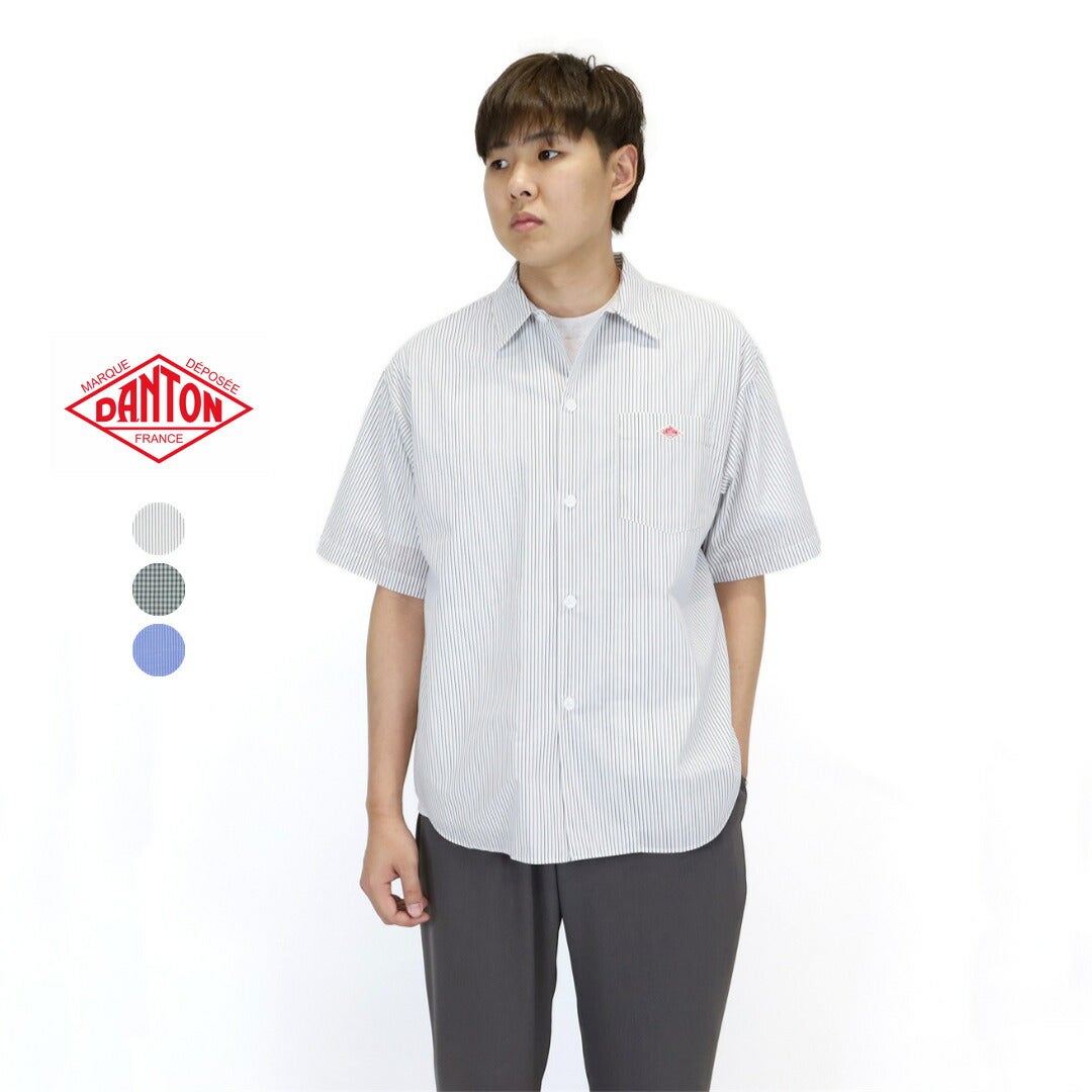 新品タグ付き＊DANTON コットンポプリンレギュラーシャツ 34 グレー ダントン DANTON/シャツ/コットンポプリン レギュラーカラーシャツ/DT