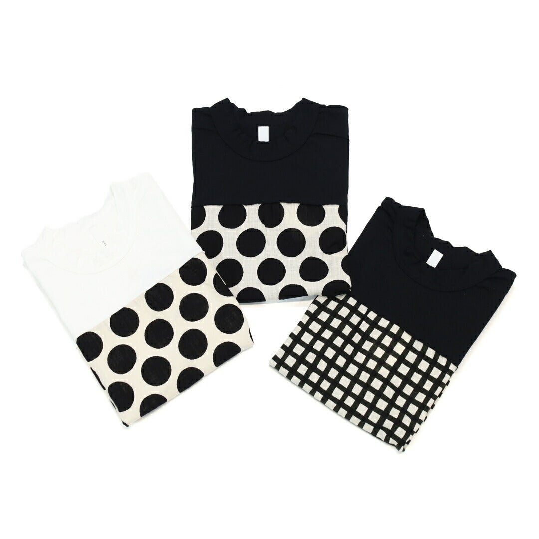 Ya2/プリットprit/カットソー/17/1空紡天竺×10/1ムラ糸プリント5分袖フレームＴシャツ/P91638/レディース【正規取扱】