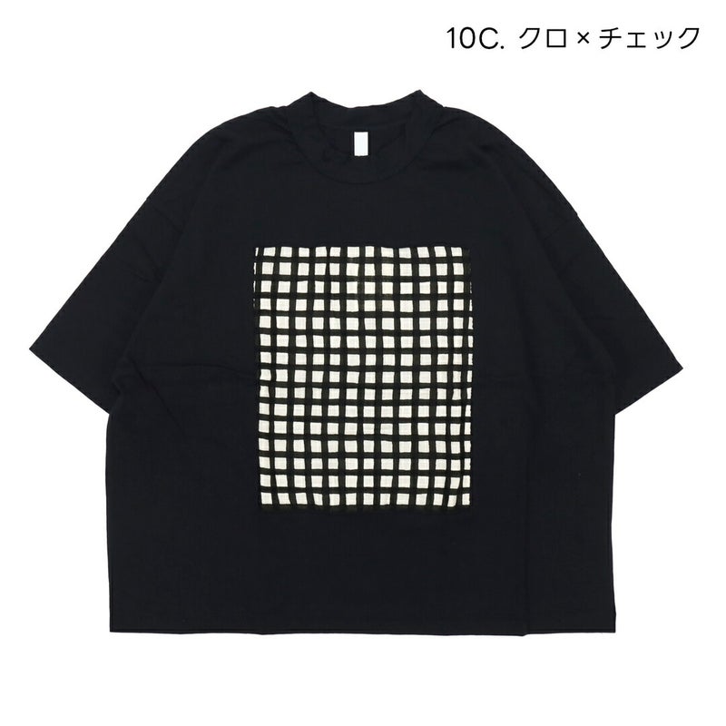 Ya2/プリットprit/カットソー/17/1空紡天竺×10/1ムラ糸プリント5分袖フレームＴシャツ/P91638/レディース【正規取扱】