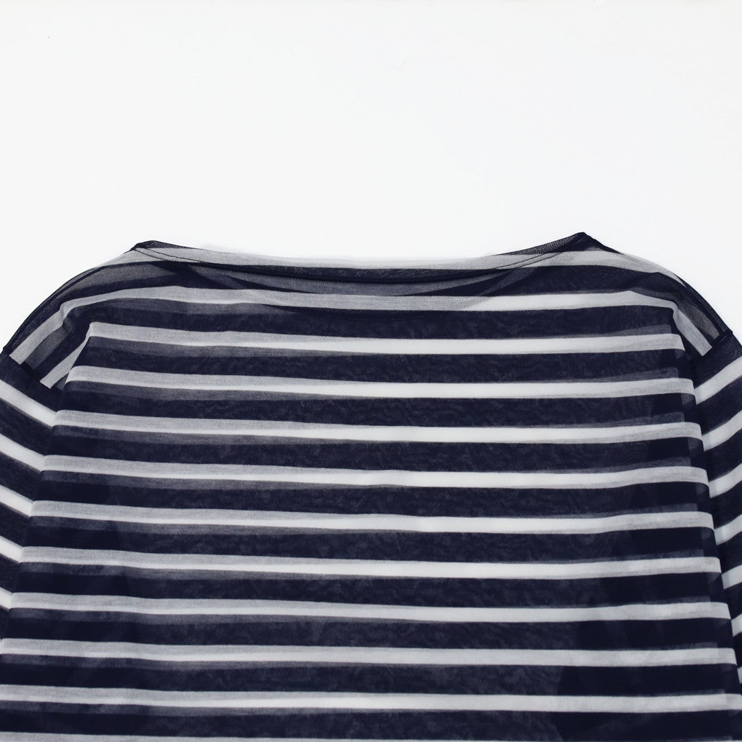 Ya2/オーシバルORCIVAL/ボーダー長袖Ｔシャツ/シースルーボートネック長袖カットソー/OR-C0461STJ/レディース【正規取扱】