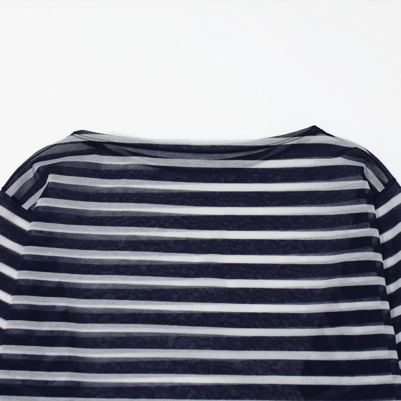 Ya2/オーシバルORCIVAL/ボーダー長袖Ｔシャツ/シースルーボートネック長袖カットソー/OR-C0461STJ/レディース【正規取扱】