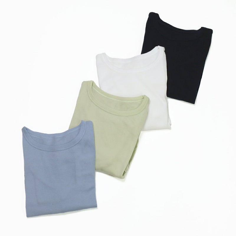 Ya2/ヌーヴェルドゥパラディNOUVELLESDUPARADIS/Tシャツカットソー/6分袖ソフトフライスクルーネックTシャツ/PC26107/レディース【正規取扱】