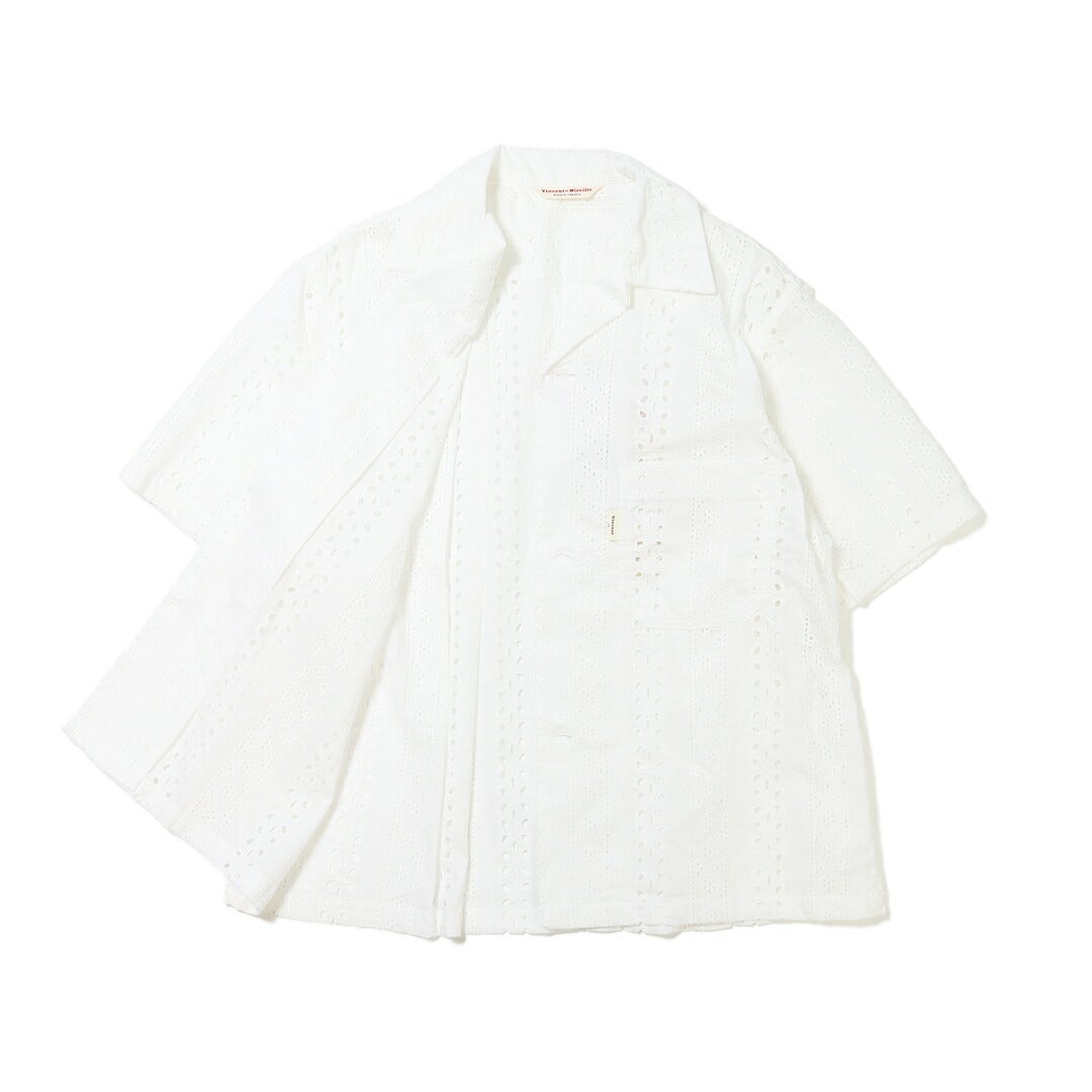 Ya2/【20%OFF】ヴァンソンエミレイユVincentetMireille/シャツブラウス/コットンレースシアーオープンカラーブラウスシャツ/VM261HB11032/レディース【正規取扱】