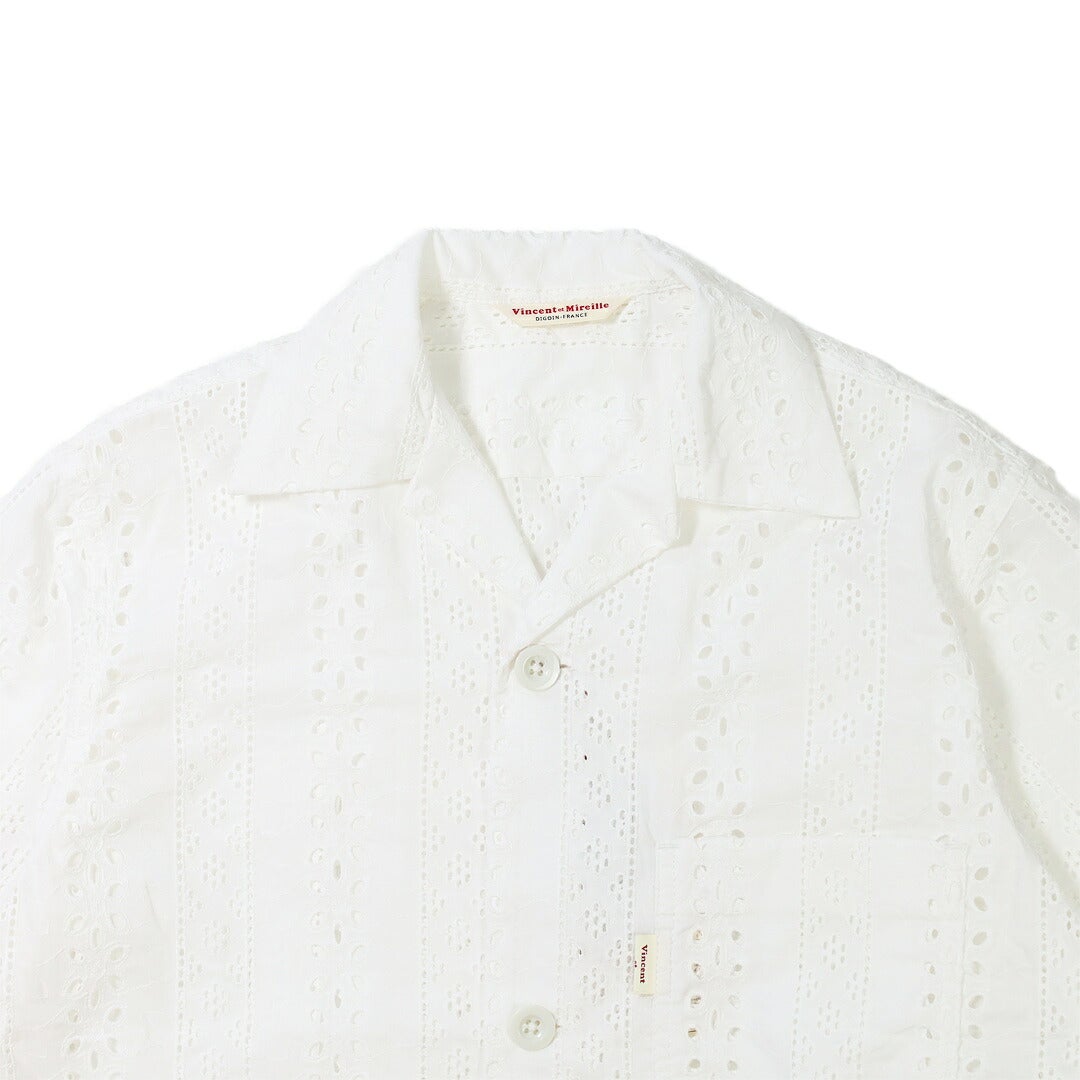 Ya2/【20%OFF】ヴァンソンエミレイユVincentetMireille/シャツブラウス/コットンレースシアーオープンカラーブラウスシャツ/VM261HB11032/レディース【正規取扱】
