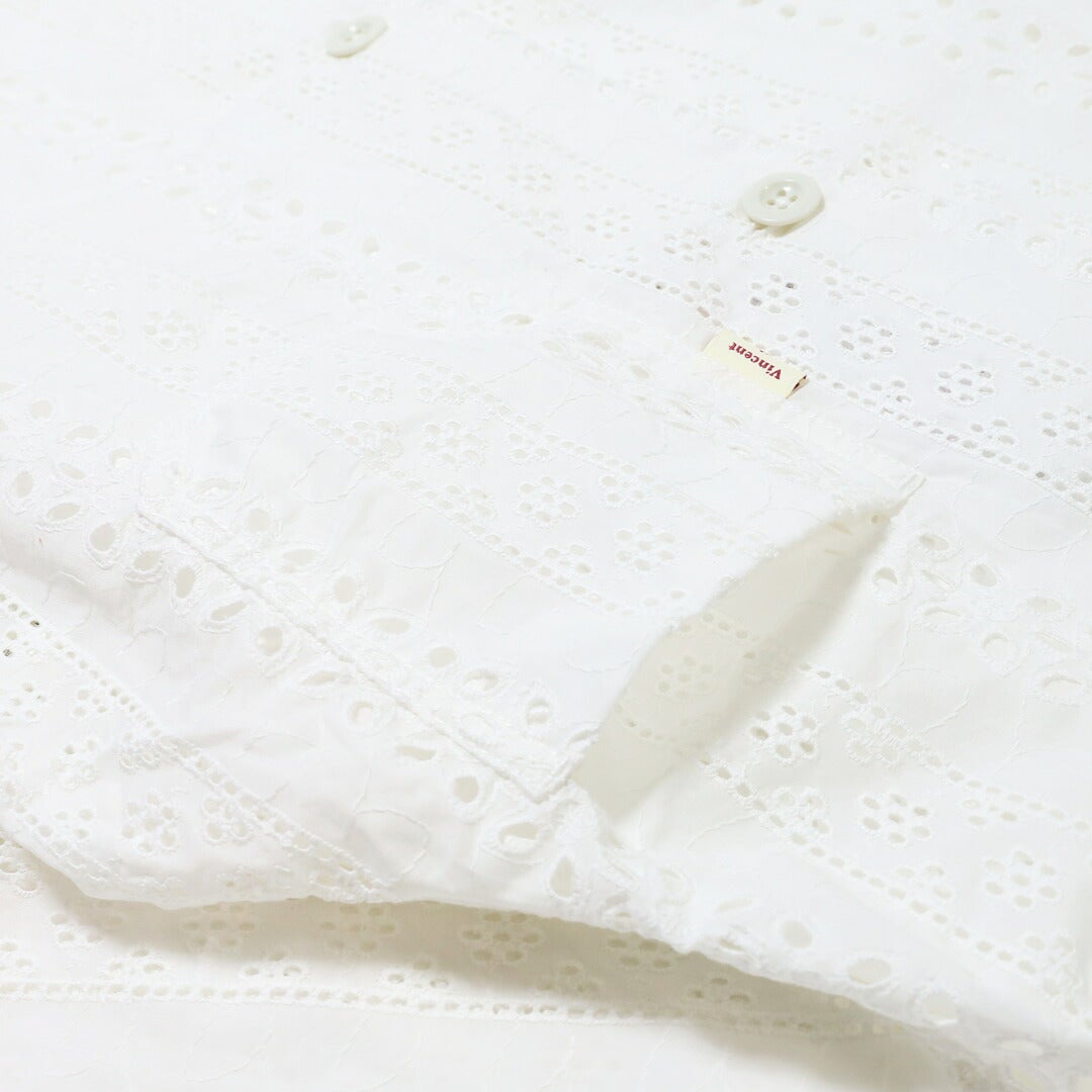 Ya2/【20%OFF】ヴァンソンエミレイユVincentetMireille/シャツブラウス/コットンレースシアーオープンカラーブラウスシャツ/VM261HB11032/レディース【正規取扱】