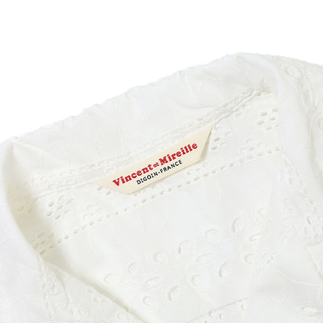Ya2/【20%OFF】ヴァンソンエミレイユVincentetMireille/シャツブラウス/コットンレースシアーオープンカラーブラウスシャツ/VM261HB11032/レディース【正規取扱】