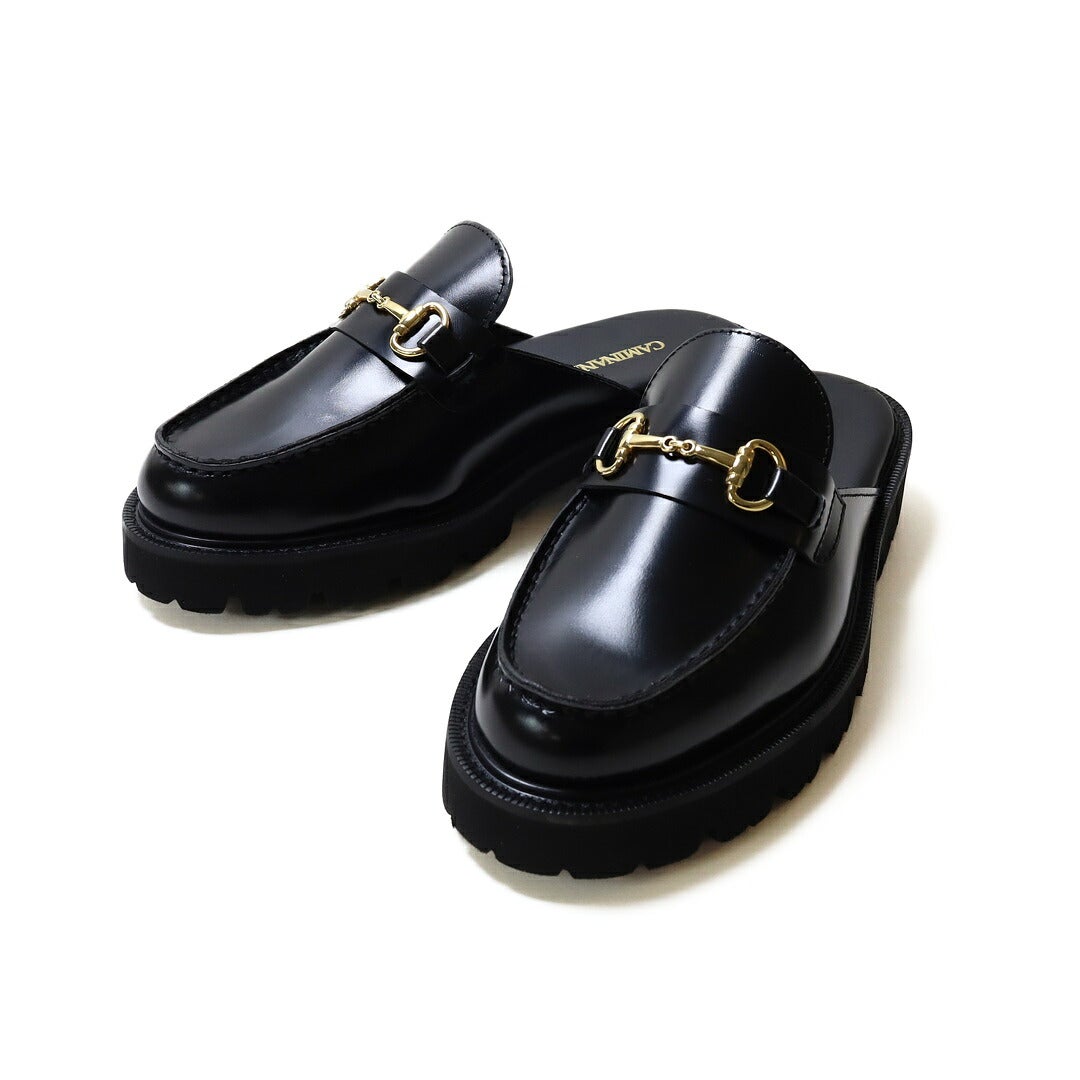 【美品✨】カミナンド ビットローファー ミュール レザー 厚底 ブラック 軽量 カミナンド CAMINANDO/ビット ミュール 2503W/ローファー ミュール