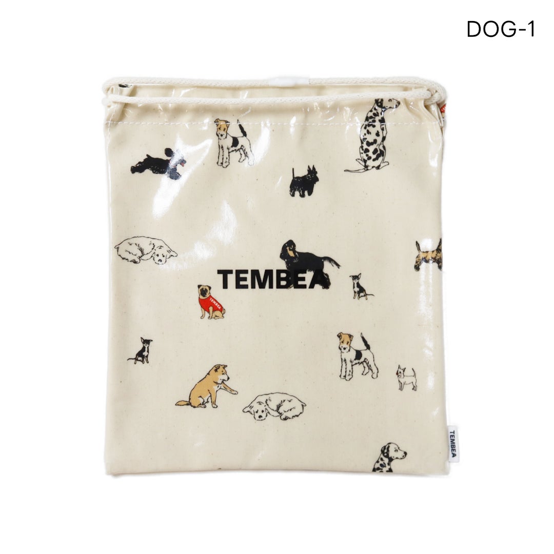テンベア TEMBEA/ドッグ柄 巾着 PRINT TMB-2585H/巾着 ショルダーバッグ