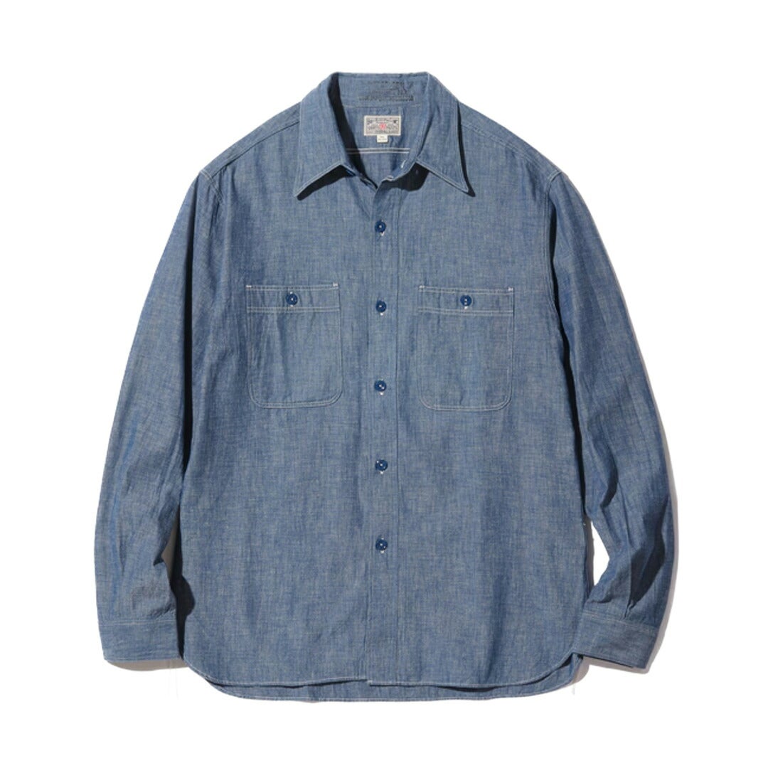 Ya2/【期間限定ポイント】バズリクソンズBUZZRICKSONS/シャツ/ブルーシャンブレーワークシャツBLUECHAMBRAYWORKSHIRTS/BR25995/メンズ【正規取扱】