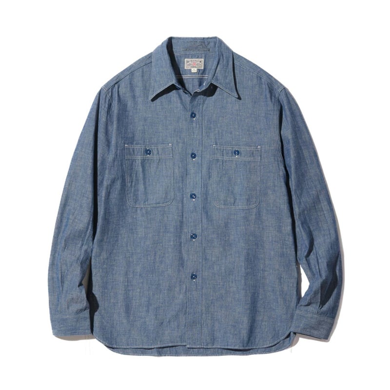 Ya2/【期間限定ポイント】バズリクソンズBUZZRICKSONS/シャツ/ブルーシャンブレーワークシャツBLUECHAMBRAYWORKSHIRTS/BR25995/メンズ【正規取扱】