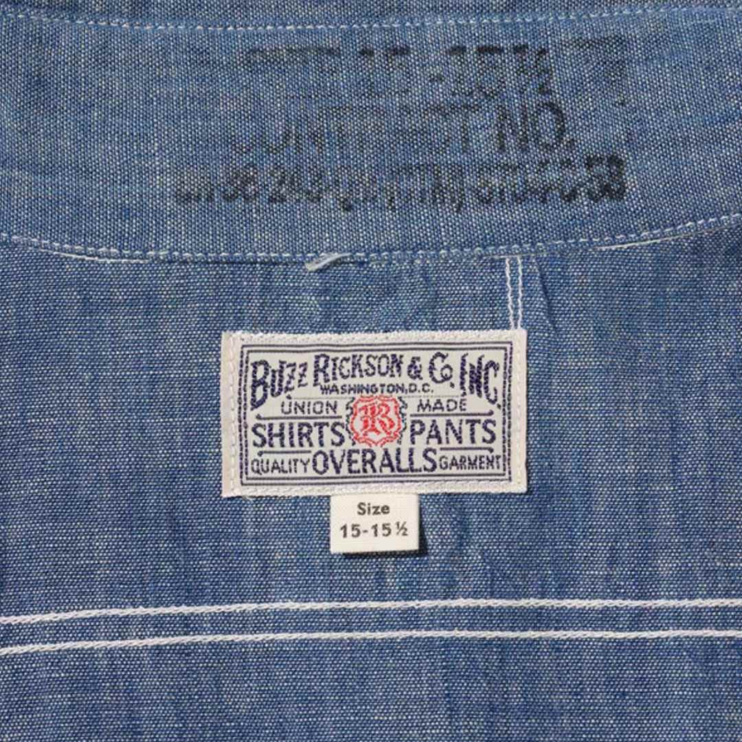 メンズ/BUZZRICKSONS【バズリクソンズ】BR25995ブルーシャンブレーワークシャツBLUECHAMBRAYWORKSHIRTS【正規取扱】2023春夏