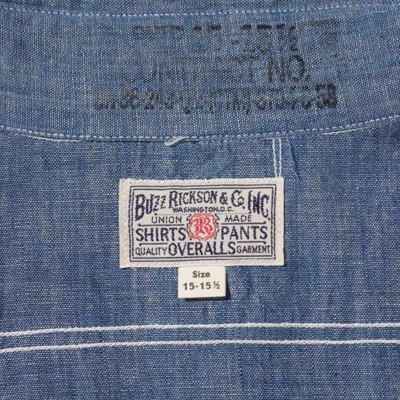 メンズ/BUZZRICKSONS【バズリクソンズ】BR25995ブルーシャンブレーワークシャツBLUECHAMBRAYWORKSHIRTS【正規取扱】2023春夏