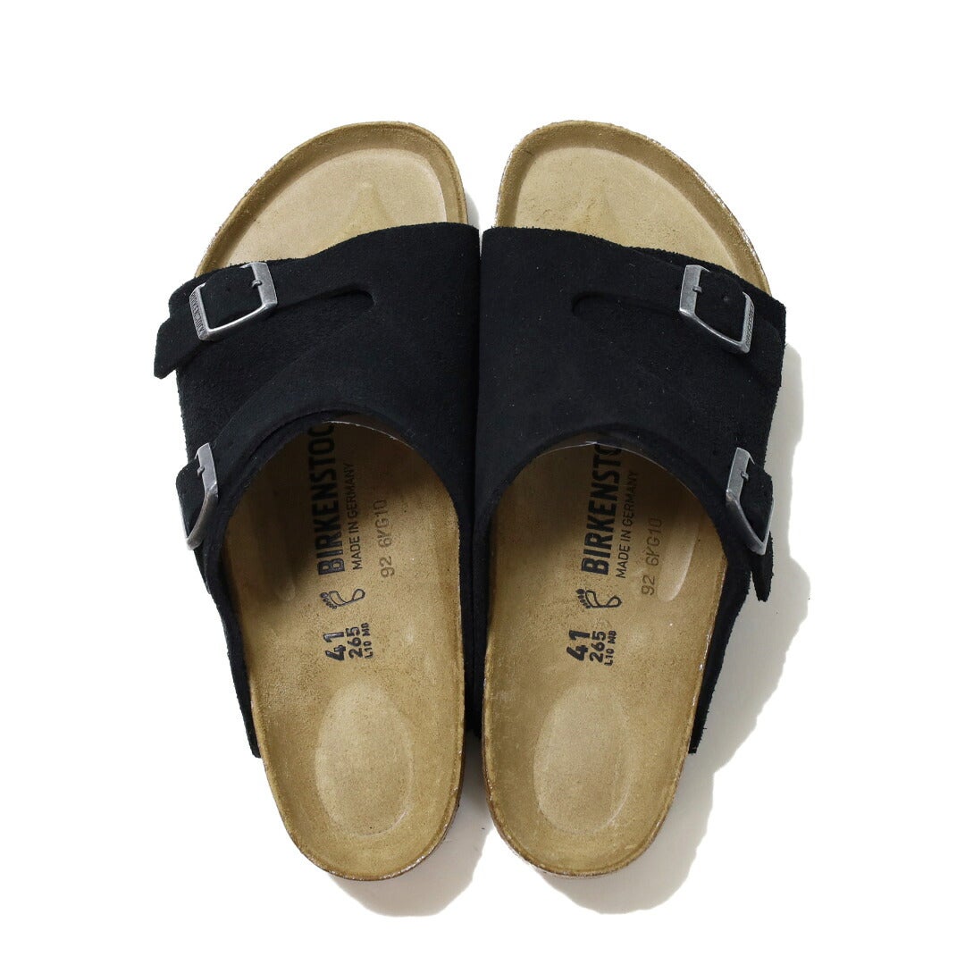 Ya2/【期間限定ポイント】ビルケンシュトックBIRKENSTOCK/サンダル/チューリッヒZurichスエードレザーブラックBLACK/1025045/メンズ【正規取扱】レギュラー幅コンフォートサンダルストラップサンダル