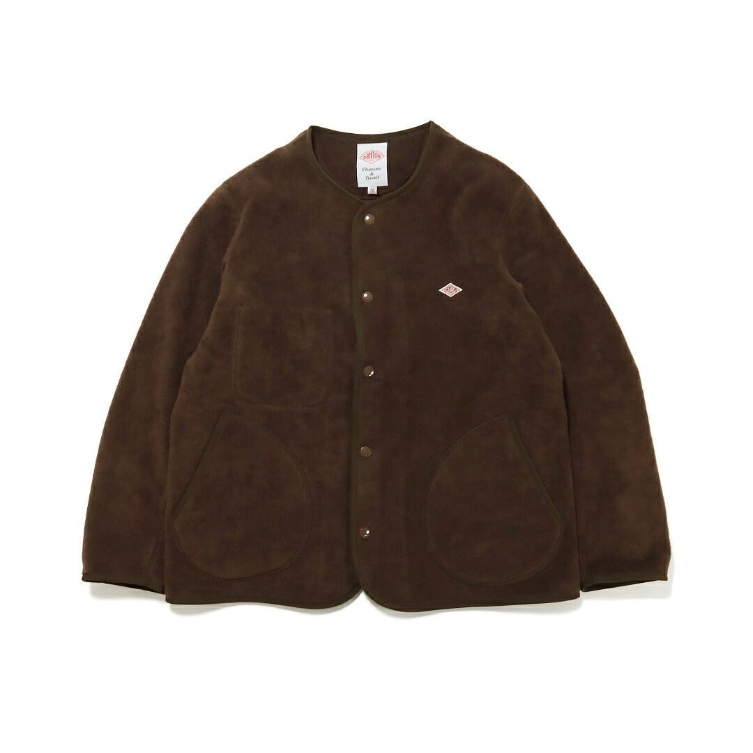 DANTONダントン フリース ノーカラージャケット 焦げ茶ブラウン サイズ42 ダントン DANTON/アウター ジャケット/フリース カラーレスジャケット