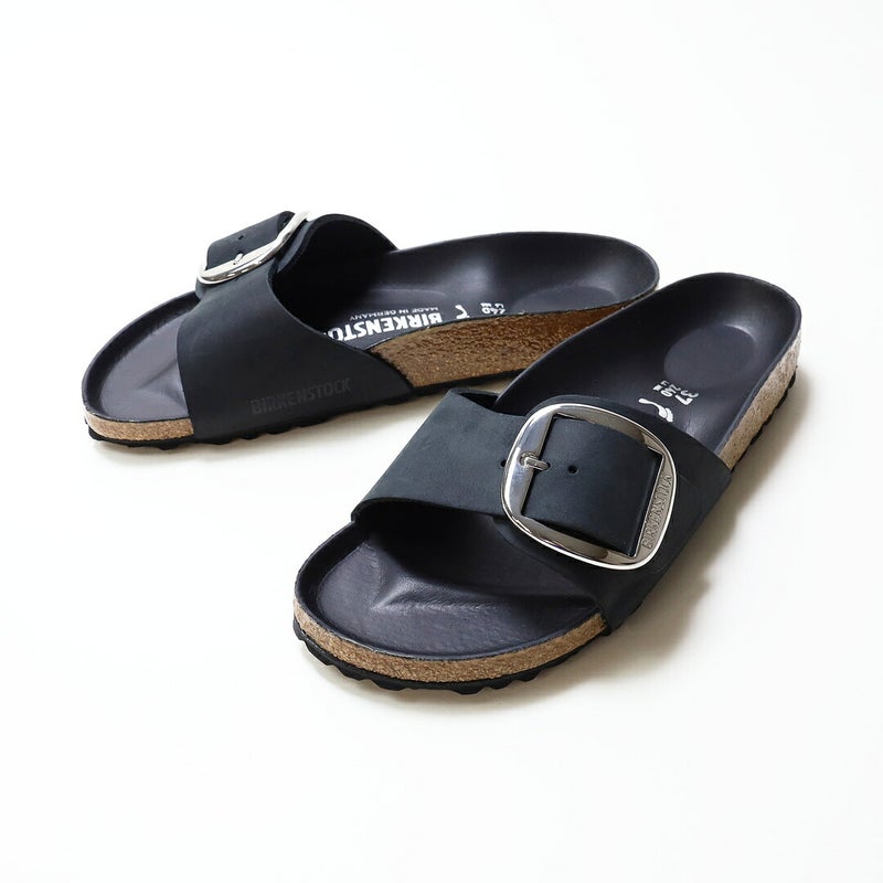 Ya2/ビルケンシュトックBIRKENSTOCK/サンダル/MadridBigBuckleマドリッドビッグバックルオイルドレザーブラック/1006523/レディース【正規取扱】